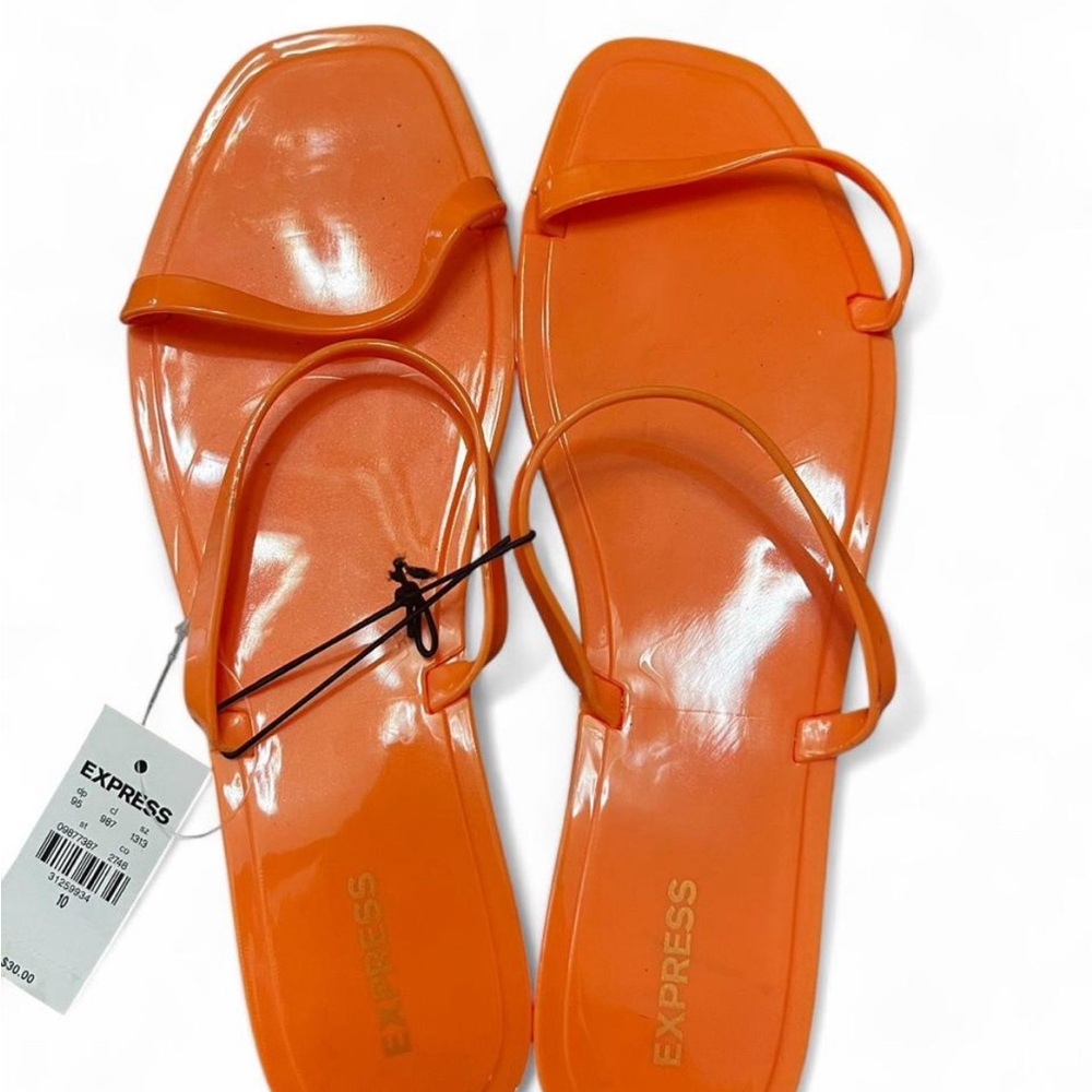 Express Orange Minimalist Jelly Sandals Size 10